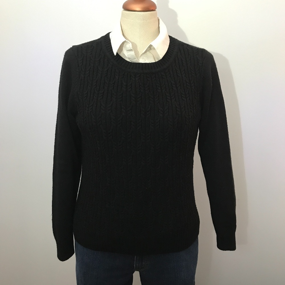Tristan Black Knit Long Sleeves Sweater